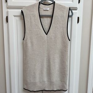 Aritzia Babaton Sherman Vest in Heather Birch/Black Merino Wool Size Small